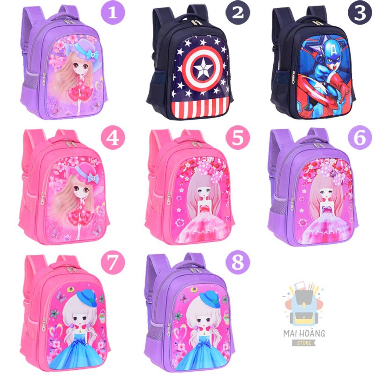 Balo học sinh tiểu học in hình chibi